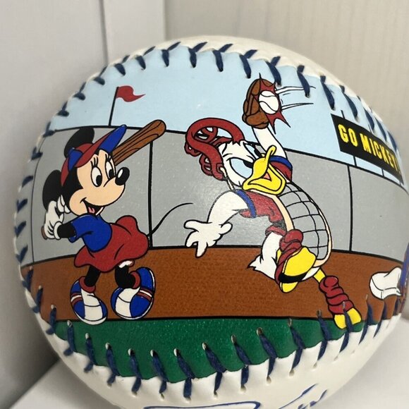 Vintage Disney Baseball Ball Fotoball Mickey Mouse Donald Duck - Picture 6 of 8